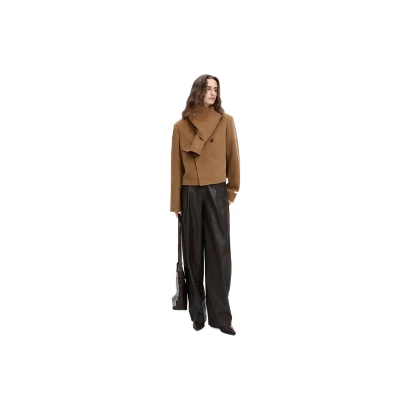 Self Who Scarf Collar Coat Women's-5