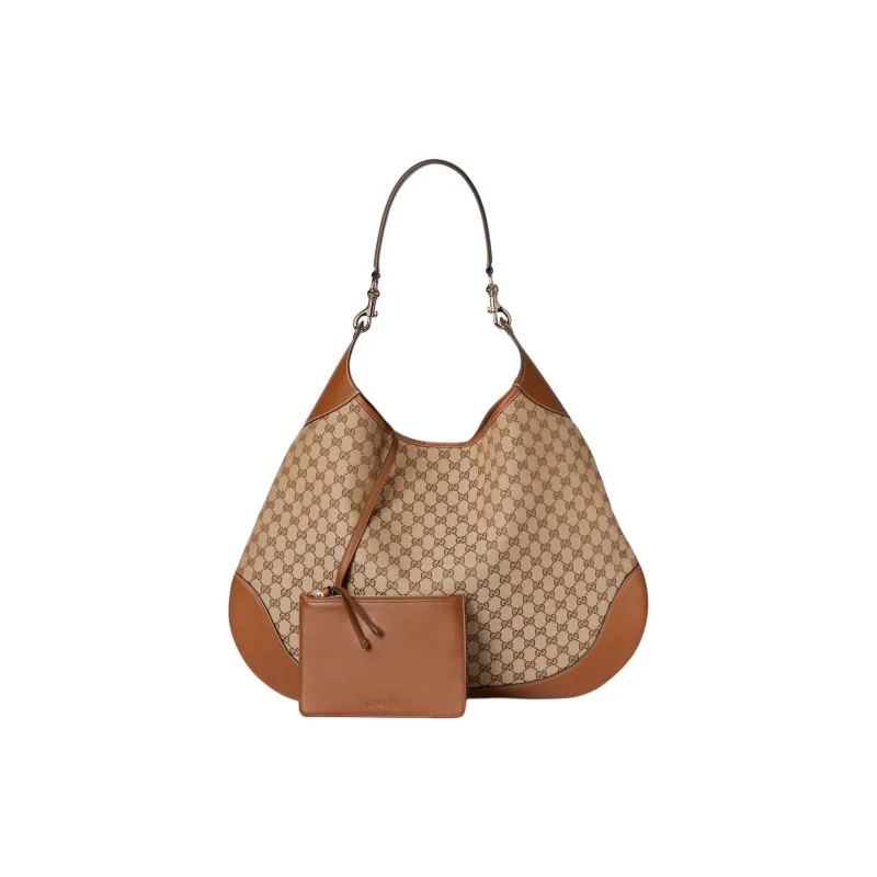 GUCCI Canvas One Shoulder Handbag Tubas Women's Beige & Dark Brown-1