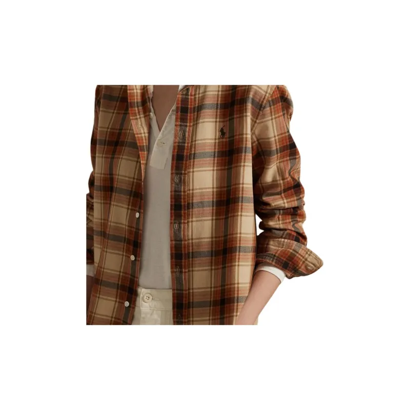 Polo Ralph Lauren FW24 Shirt Women's Brown Yellow-4