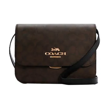COACH Brynn Canvas Shoulder Bag, Crossbody Bag Medium Size Women's Brown