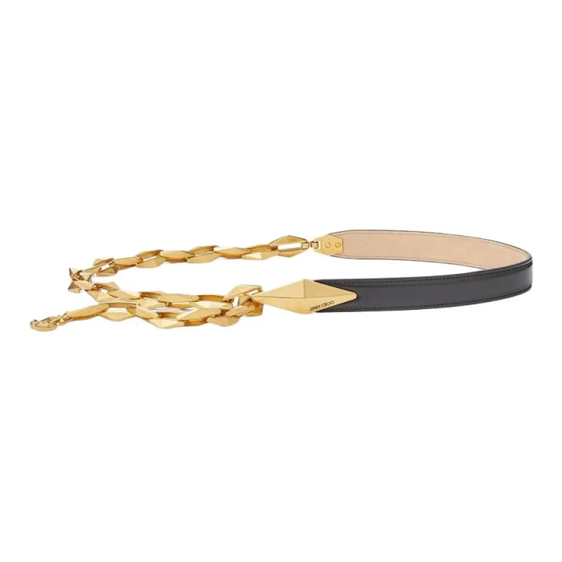 Jimmy Choo Logo-engraved Leather Belt-1