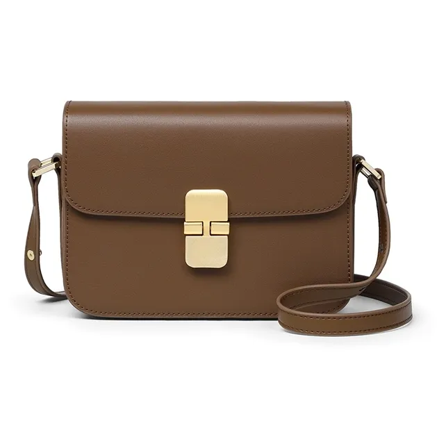 VINEY Cow Leather With Synthetic Leather Shoulder Bag, Crossbody Bag, Small Square Bag Regular Women's Black-17
