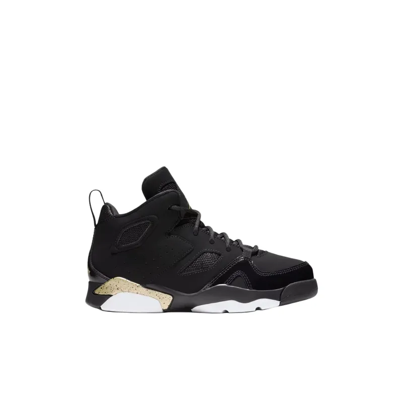 Jordan Flight Club 91 Anti-Slip Wear-Resistant Mid-Top Children's Basketball Shoes Black Children Aged 3-7 Years Old-1
