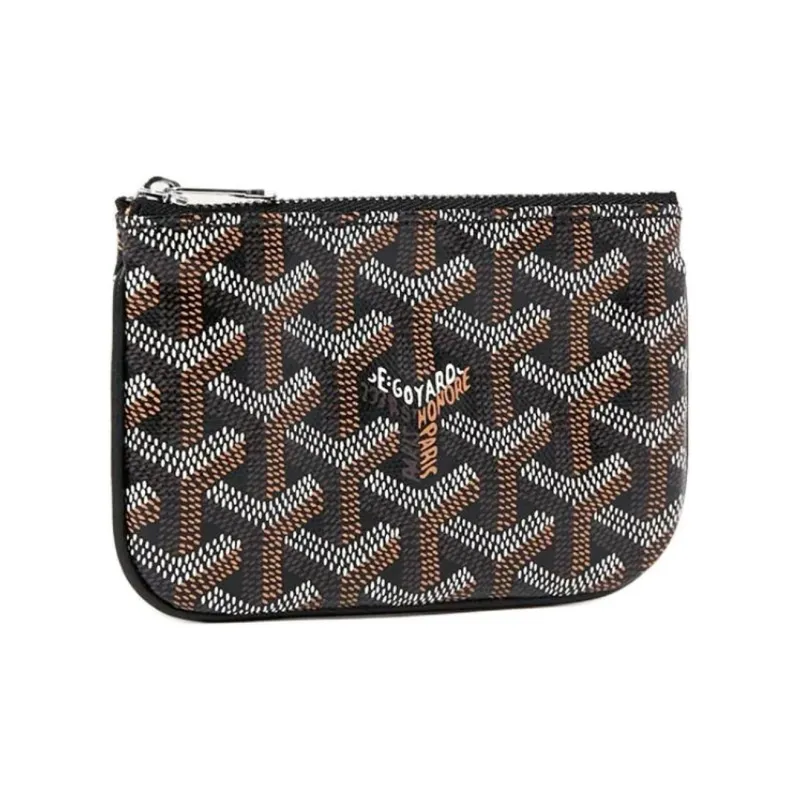 GOYARD Canvas With Calfskin Key Pouch Unisex Black-0