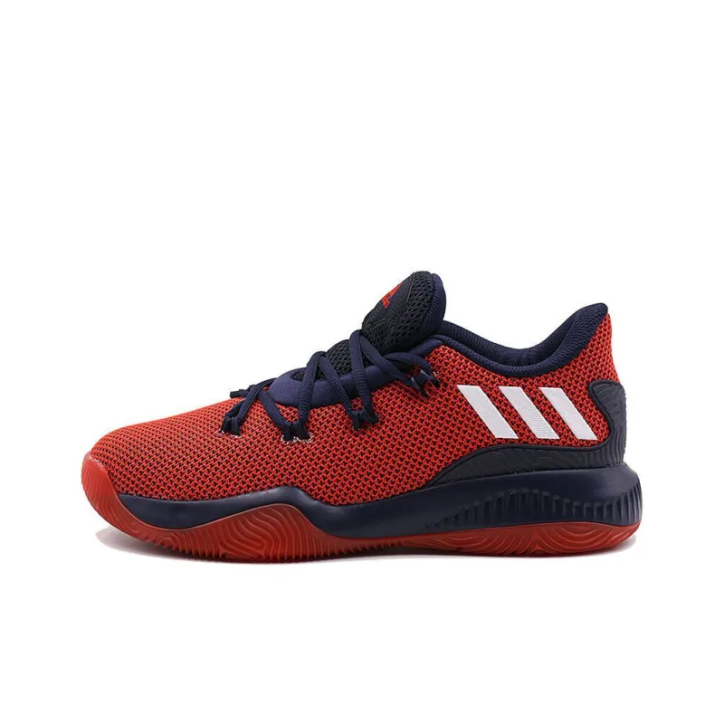 Adidas Crazy Fire Anti-Slip Wear-Resistant Low-Top Casual Shoes Men's Red-0