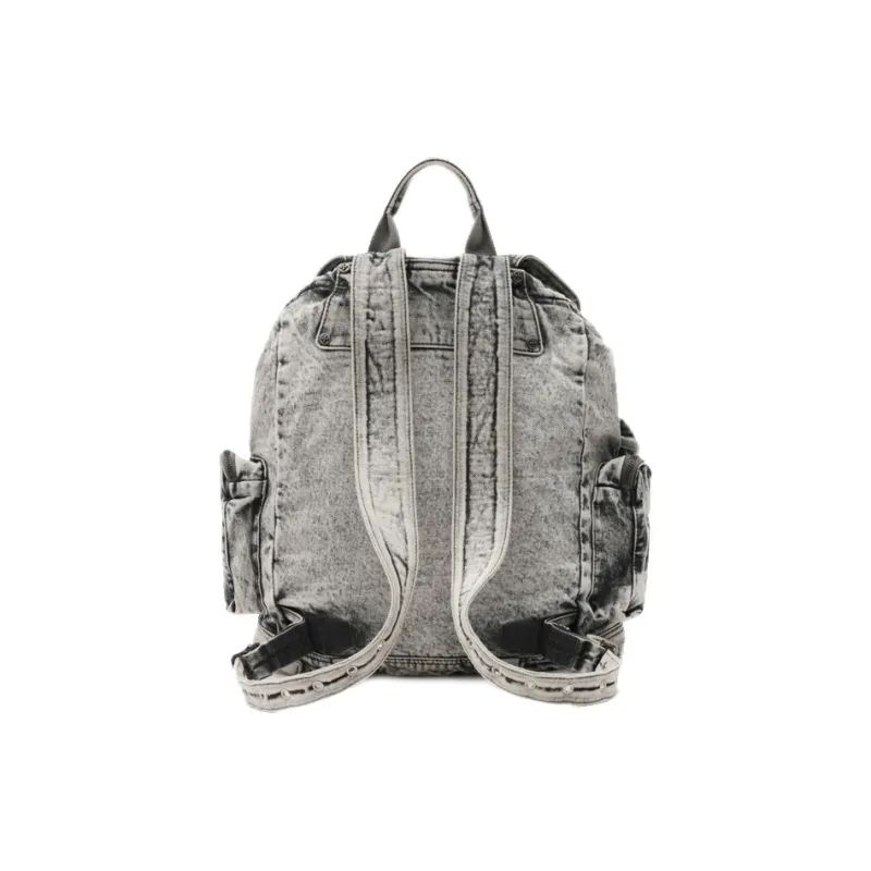 SMFK Twill Denim Fabric Backpack Unisex Dusty Gray-2