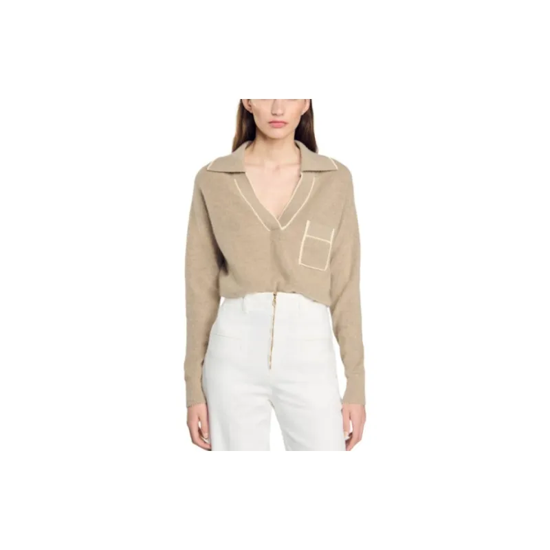 Sandro Contrasting trim Sweater-1