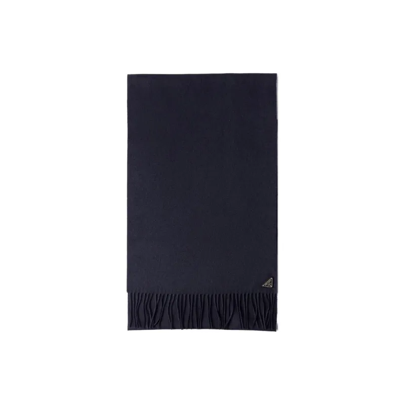 PRADA Logo-plaque Silk-cashmere Scarf-0