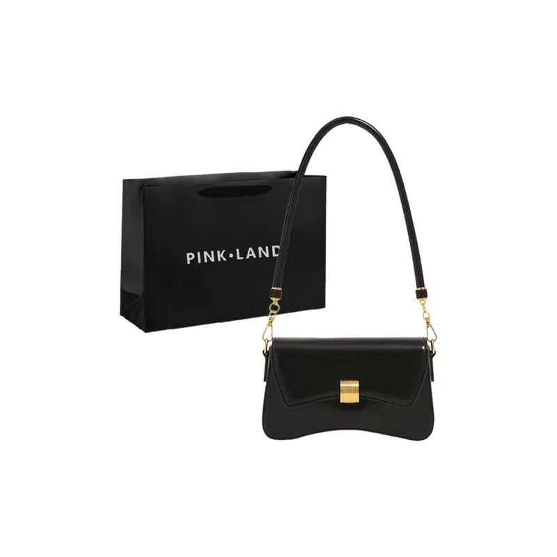 PINK·LAND PU Shoulder Bag Women's White/Black-4