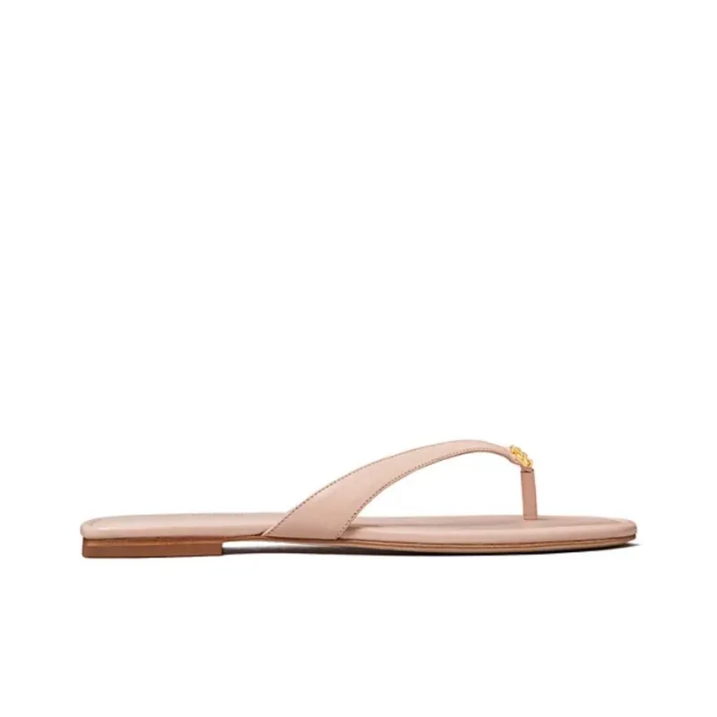 TORY BURCH Logo-plaque Leather Flip Flops-1
