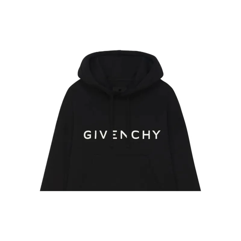 Givenchy Archetype Oversized Cropped Hoodie 'Black'-4