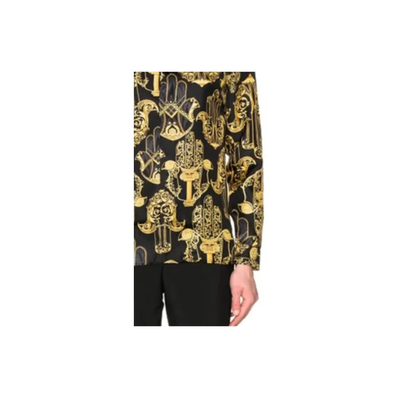 VERSACE SS23 Shirt Men's Black Yellow-2