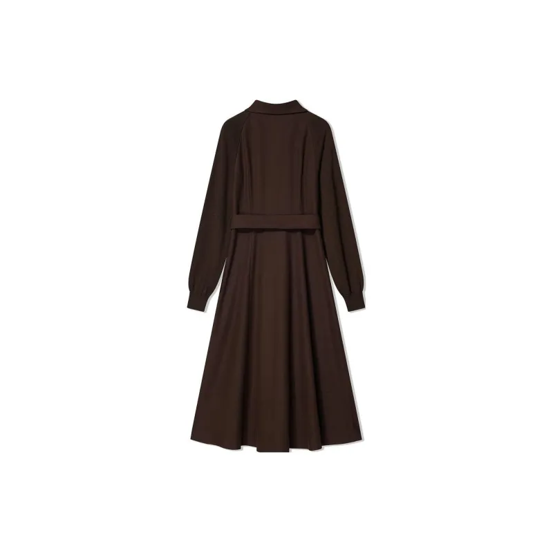 COVERINS Long Sleeved Dress Women's Dark Coffee-1