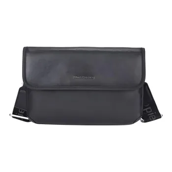 Hush Puppies Cow Leather Crossbody Bag, Shoulder Bag Medium Size Men's Black