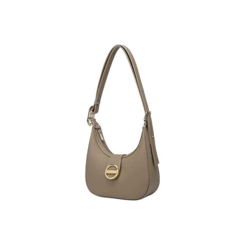 GELANNI Cow Leather Shoulder Bag Regular Women's Ecru/Black/Brown-11