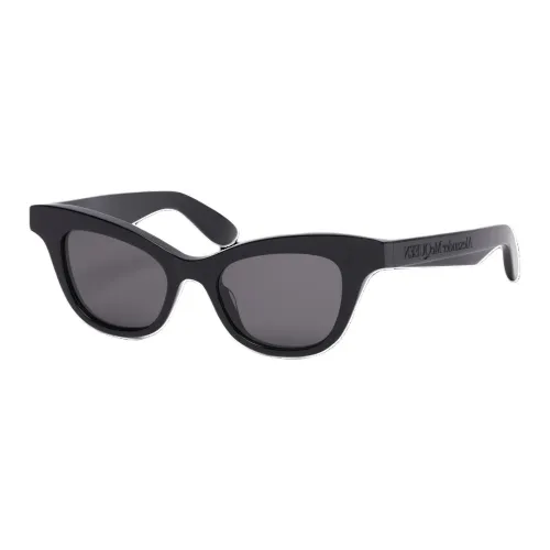 Alexander McQueen Acetate Oval Sunglasses Women's Black