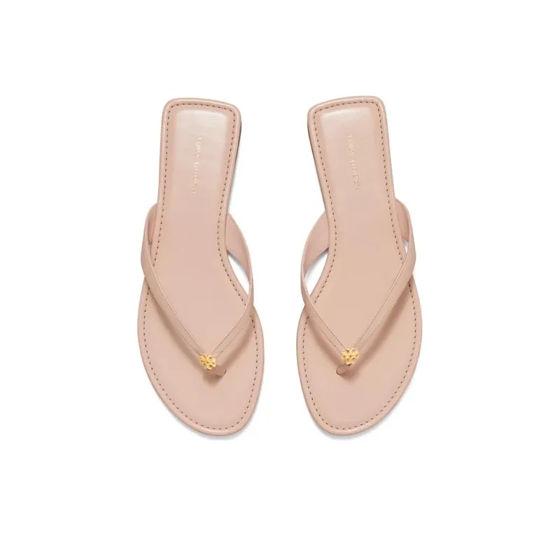 TORY BURCH Logo-plaque Leather Flip Flops-3