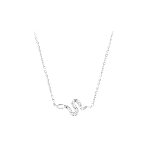 Nine Music S925 Silver Necklaces Women's Rose Gold/White