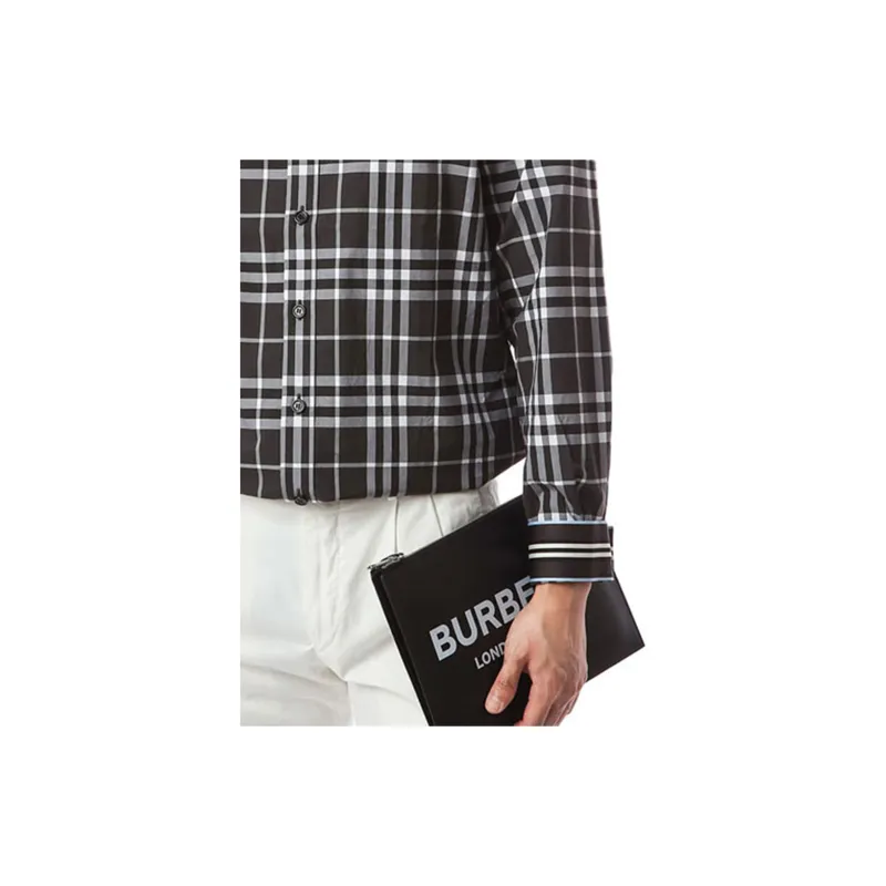 Burberry Shirt Men's Black White-3