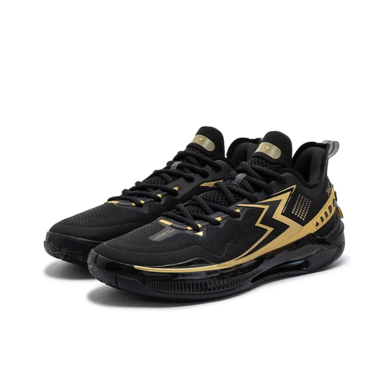 361° BIG3 5.0 Quick PRO Basketball Shoes Men Low Top Obsidian Black/Crown Gold-2