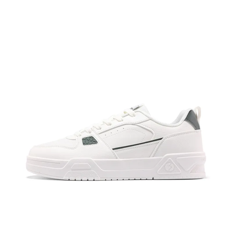361° Anti-Slip Wear-Resistant Low-Top Skateboard Shoes Men's White Green-0