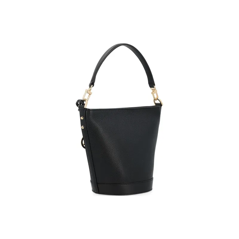 MICHAEL KORS Litchi Grain Leather Bucket Bags One Shoulder Handbag Crossbody Bag Small Size Women's Black-3
