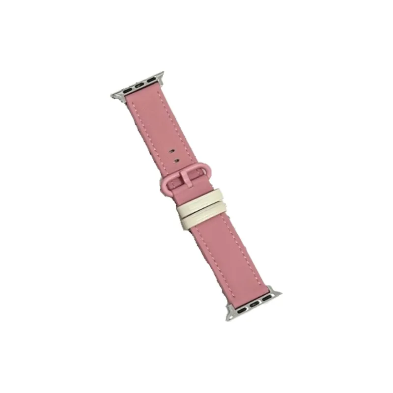 Warbler Dew Compatible With Apple Watch Apple Watch Band S9/S8/SE/7/6/5/4/3 Elliptical Buckle Multicolor Leather Strap-6