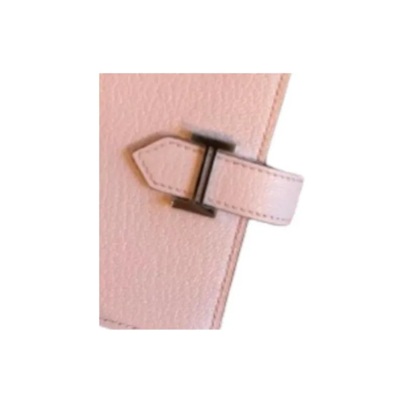 HERMES Bearn Mysore Goat Skin Wallet Mini Women's M7 Love Pink-6