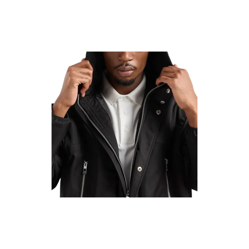 ARMANI EXCHANGE Hooded Drawstring Zipped Jacket-4