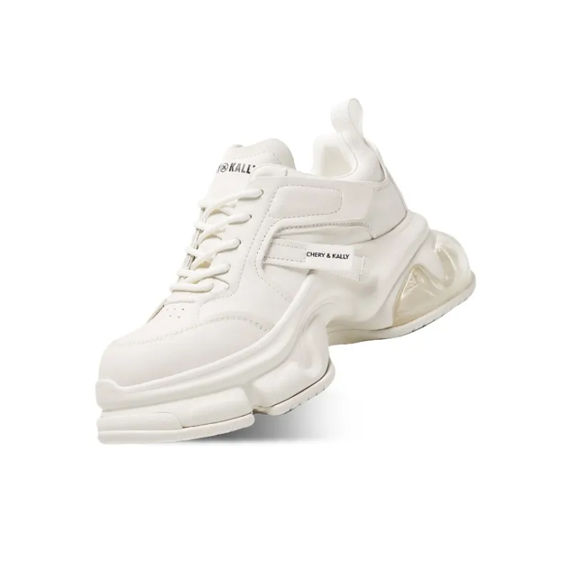 CHERYKALLY Anti Slip And Wear Resistant Height Increasing Low Top Chunky Sneakers Women's-3
