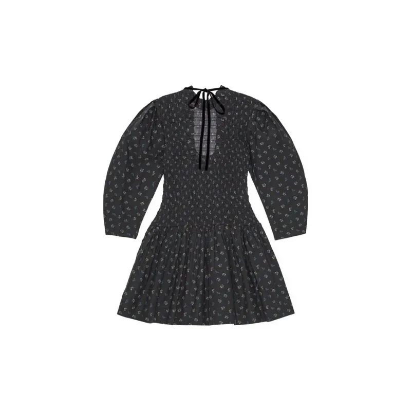 GANNI Floral Printed Ruffled Mini Dress-1