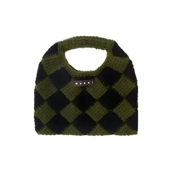 MARNI Acrylic With Cow Leather Handbag Kids' Green/Black