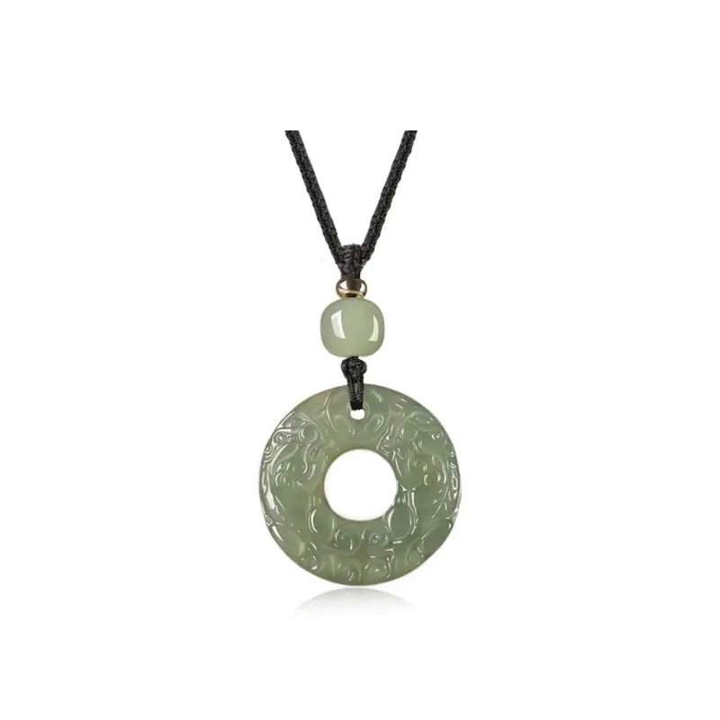 BYTHERE Hetian Jade Necklace Pendant, Gift For Boyfriend, Advanced Box Green Jade Unisex-0