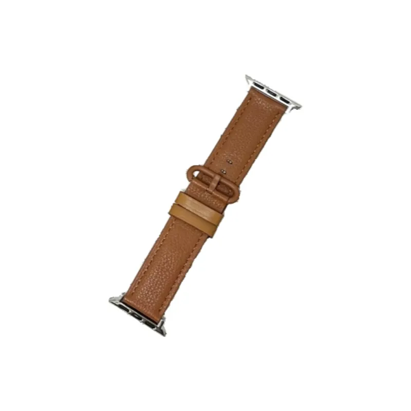 Warbler Dew Compatible With Apple Watch Apple Watch Band S9/S8/SE/7/6/5/4/3 Elliptical Buckle Multicolor Leather Strap-19