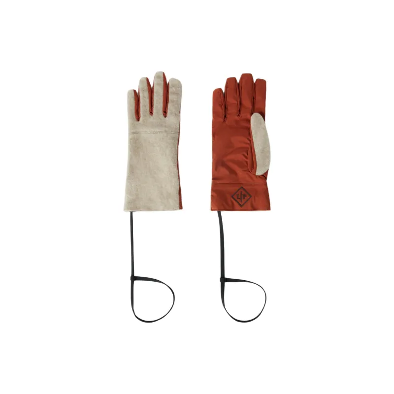 Loro Piana Pure Wool Knit Gloves Men's Orange/White-0