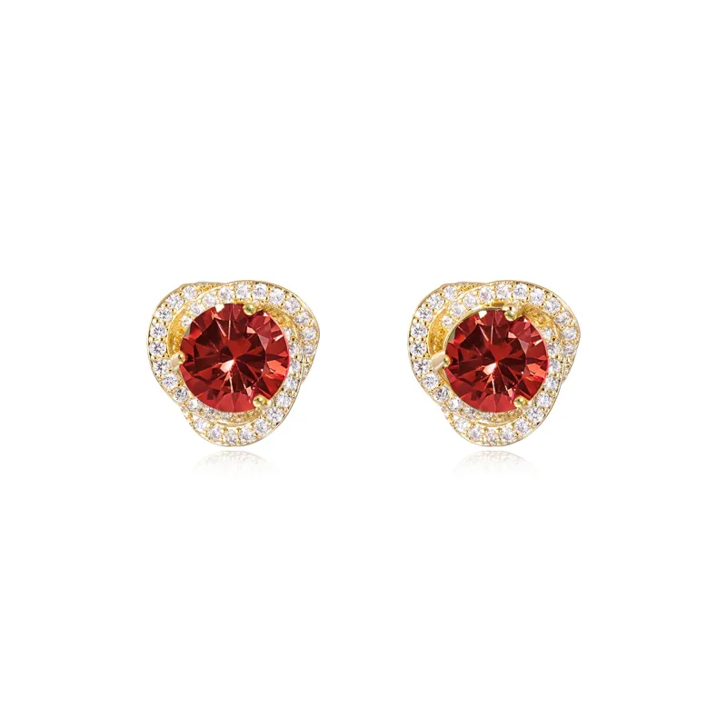 Rhymes Gold Plated Copper Earrings Women's Green-8