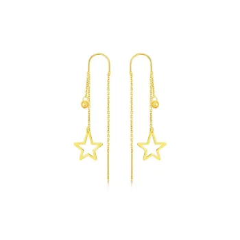 CHINA GOLD 18K Gold Drop Earrings Women's