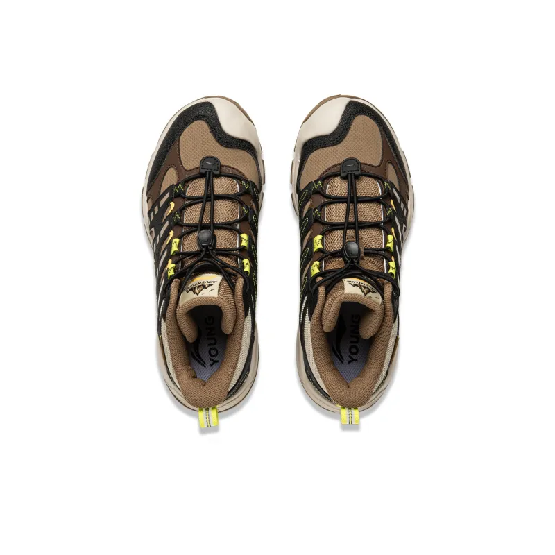 LINING YOUNG Outdoor Slip Resistant Cushioning Rebound High Top Kids Lifestyle Shoes Caramel Brown Kids'-3