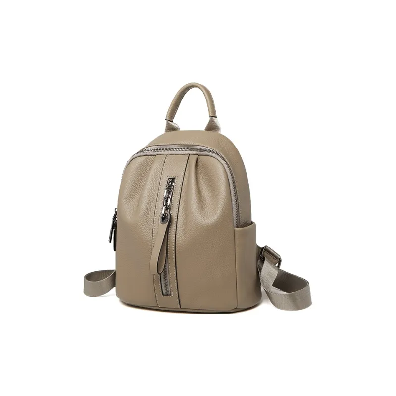 ZOOLER Top Grain Cow Leather Backpack Regular Women's Khaki/Black/Smoke Gray-1