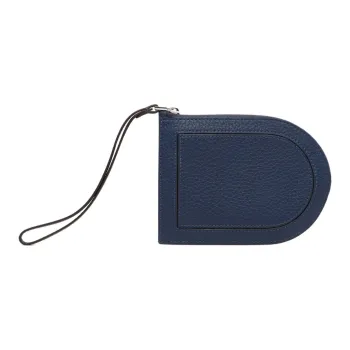Delvau Calfskin Wallets Coin Purses Women's Dark Blue