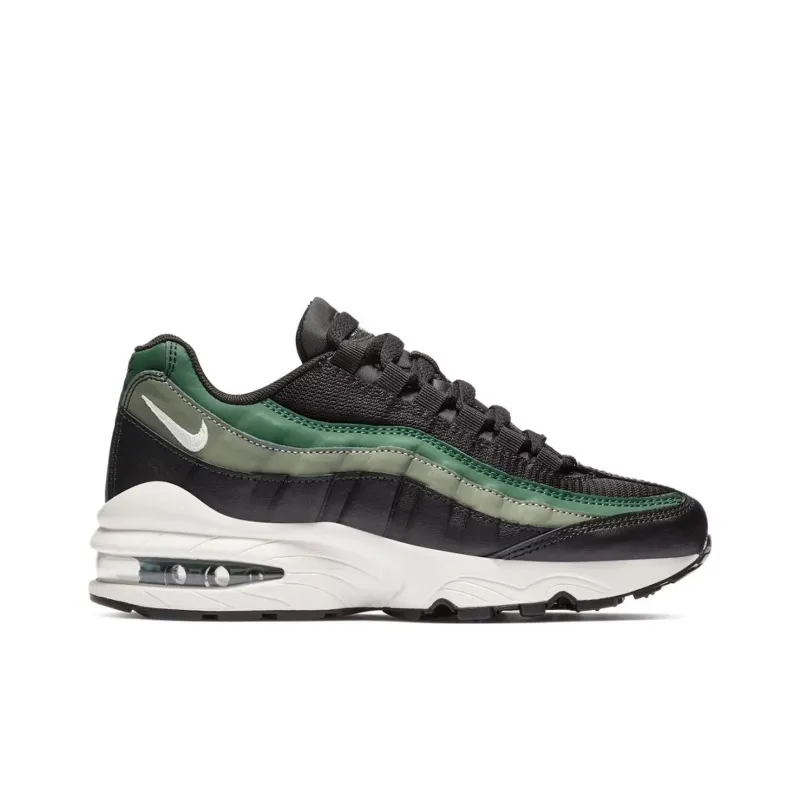 Nike Air Max 95 Slip-Resistant Cushioning Mid-Top Kids Lifestyle Shoes Black Green Teenagers-1