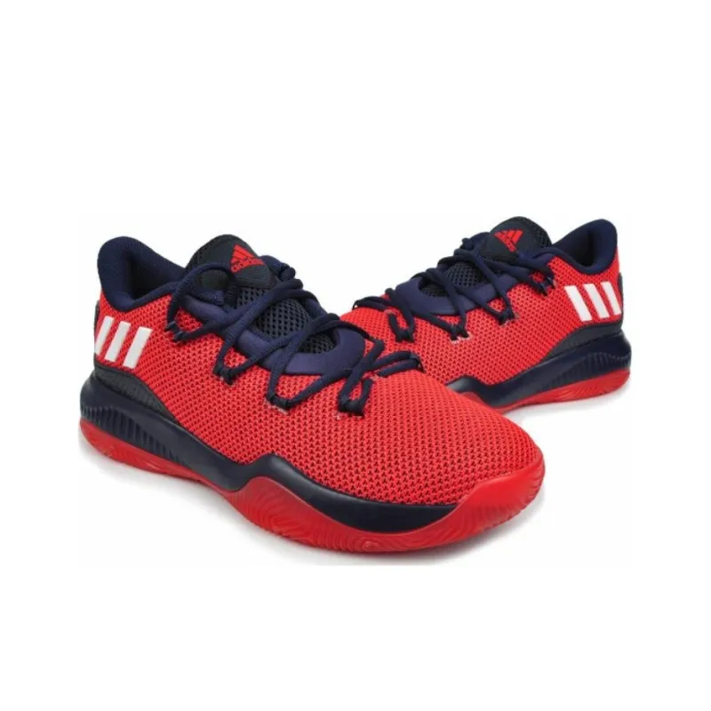 Adidas Crazy Fire Anti-Slip Wear-Resistant Low-Top Casual Shoes Men's Red-2