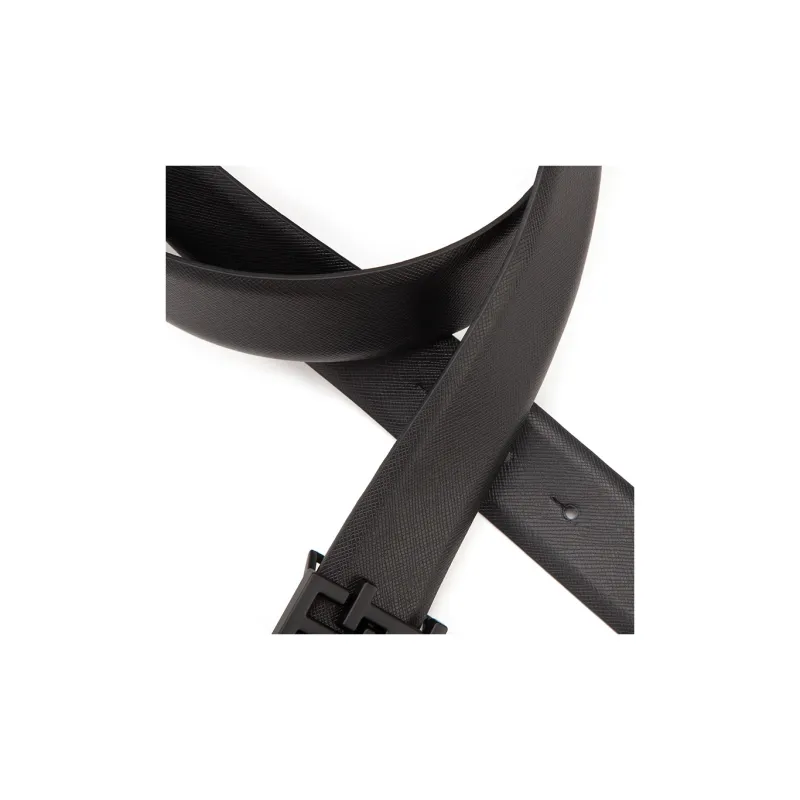 Tommy Hilfiger Cow Split Leather Leather Belts Men's Black 3.5cm-3