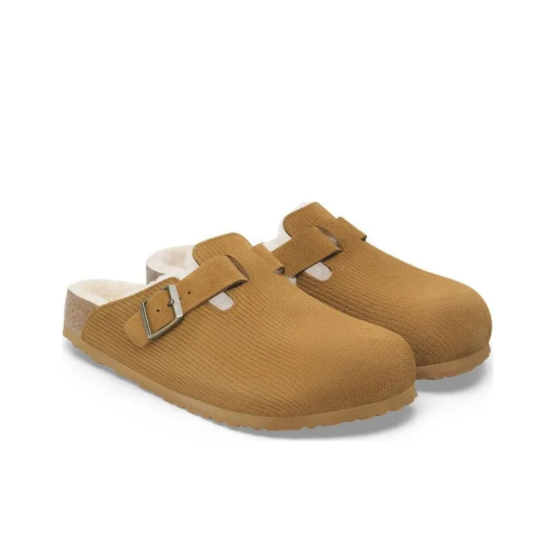 Birkenstock Boston Series Closed Toe Slippers Unisex Brown Narrow-3