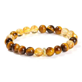 Artisan Lock Heart Jade Tiger's Eye Stone Bracelets Unisex