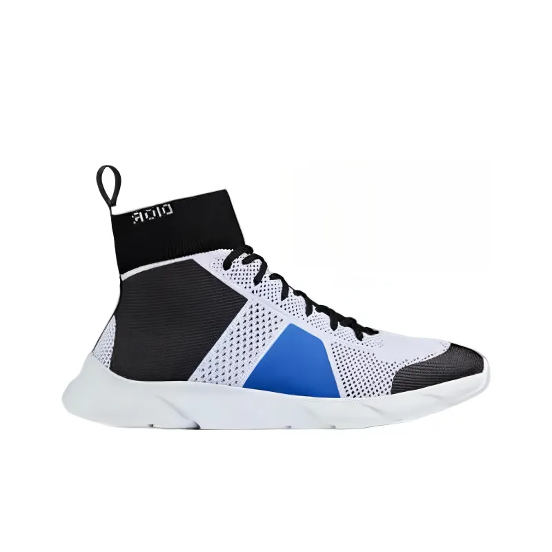 DIOR B21 Shock Absorbers With Slip Resistant And Abrasion Resistant Properties High Top Casual Shoes Men's Black White-1