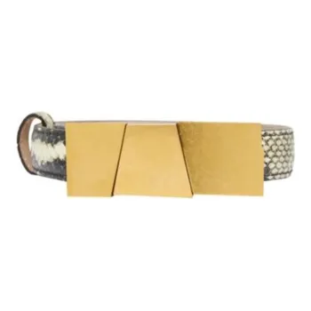 KHAITE Metal Leather Belts Women's Beige -
