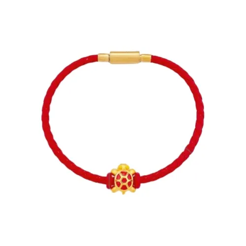 Good Has A Cause 3D Hard Gold Rich Fortune Bead Cord #Good Luck Solid Gold 999 Priced In Gram Turtle Bracelet Women's