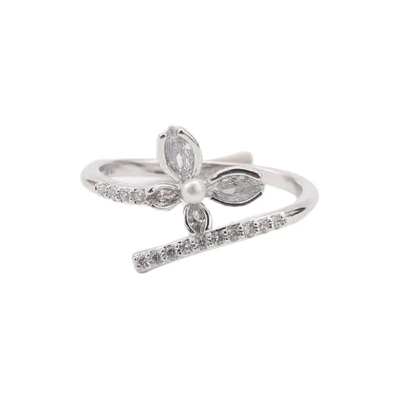 Vegetarian Zircon Copper Rings Unisex-0