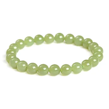 Artisan Lock Heart Jade Hetian Jade Bracelets Pale Greenish White Jade Women's